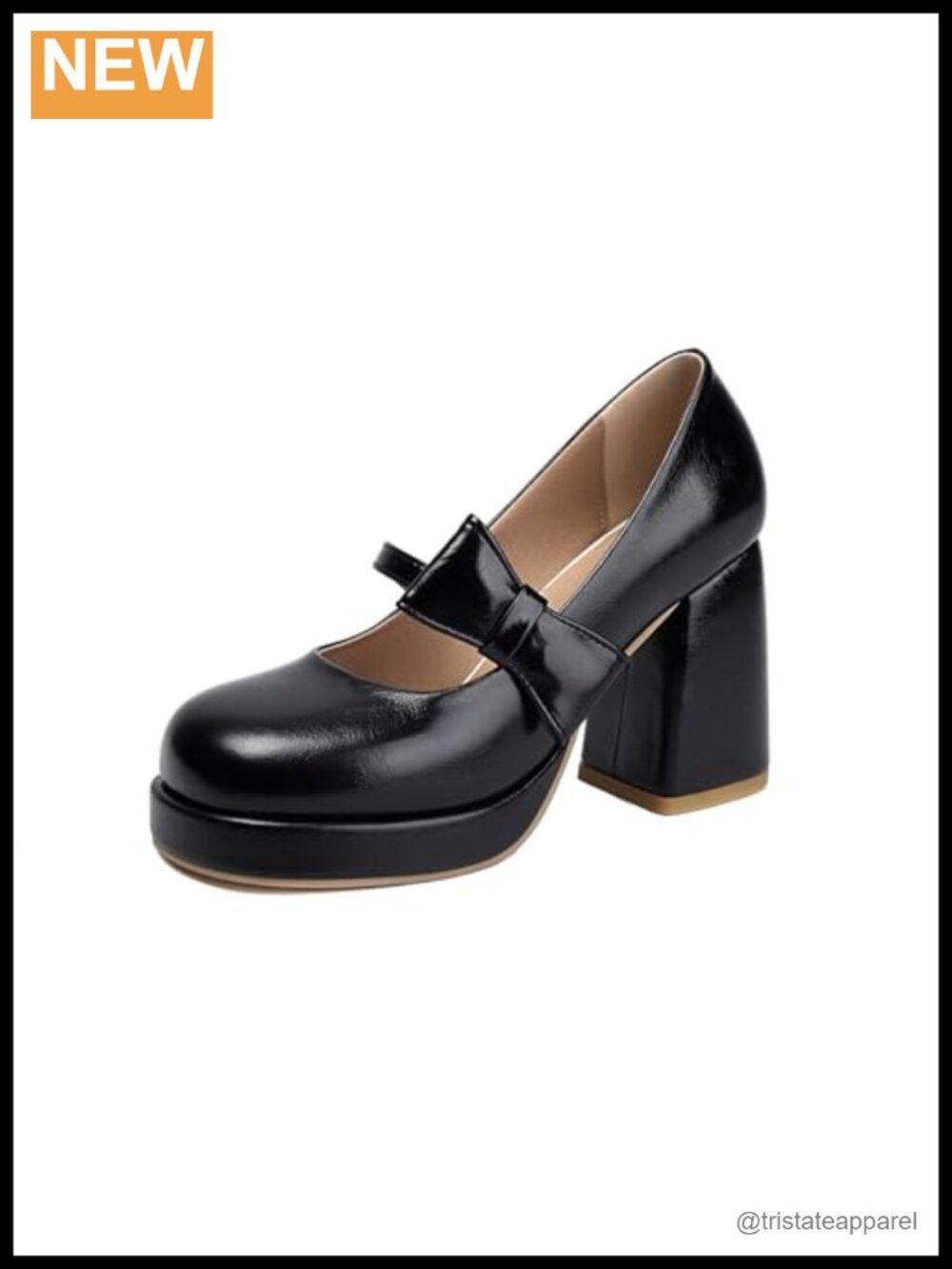 Women's Mary Jane High Heels Closed Round Toe Chunky Block Heel Dress Pumps